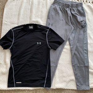 UA heat gear top and cold gear sweatpant